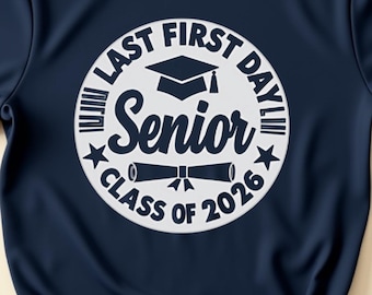 Camiseta "Mi último primer día" para estudiantes de último año de secundaria de 2026, camiseta de regreso a clases de la generación de 2026 para estudiantes de último año de secundaria y universidad, camiseta de celebración de graduación