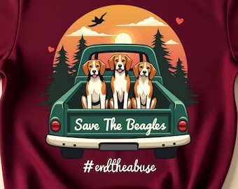 Camiseta "Salven a los Beagles y acabemos con el maltrato animal", estilo vintage, para hombres y mujeres, concientización sobre los derechos de los animales, Sociedad Protectora de Animales