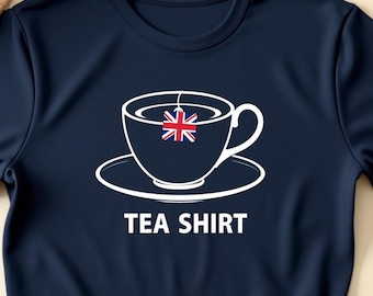 Camiseta divertida y novedosa con la bandera del Reino Unido "Me encanta el té inglés", regalo de la cultura británica, camiseta turística de Londres, camiseta informal para amantes de Inglaterra.