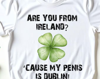 Kom je uit Ierland? Omdat T-shirt Dublin, grappig T-shirt met woordspeling op St. Patrick's Day, shirt ongepaste Ierse humor, drinken St. Paddy's Day