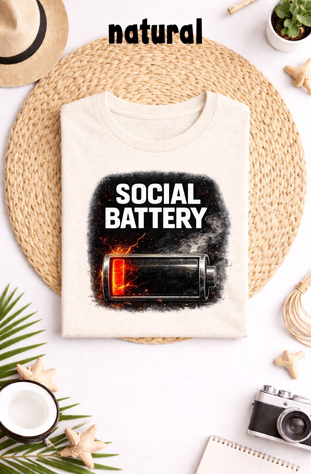 Relatable Merchandise Social Battery Shirt, Low Energy Introvert Humor Tee, Empty Battery ...