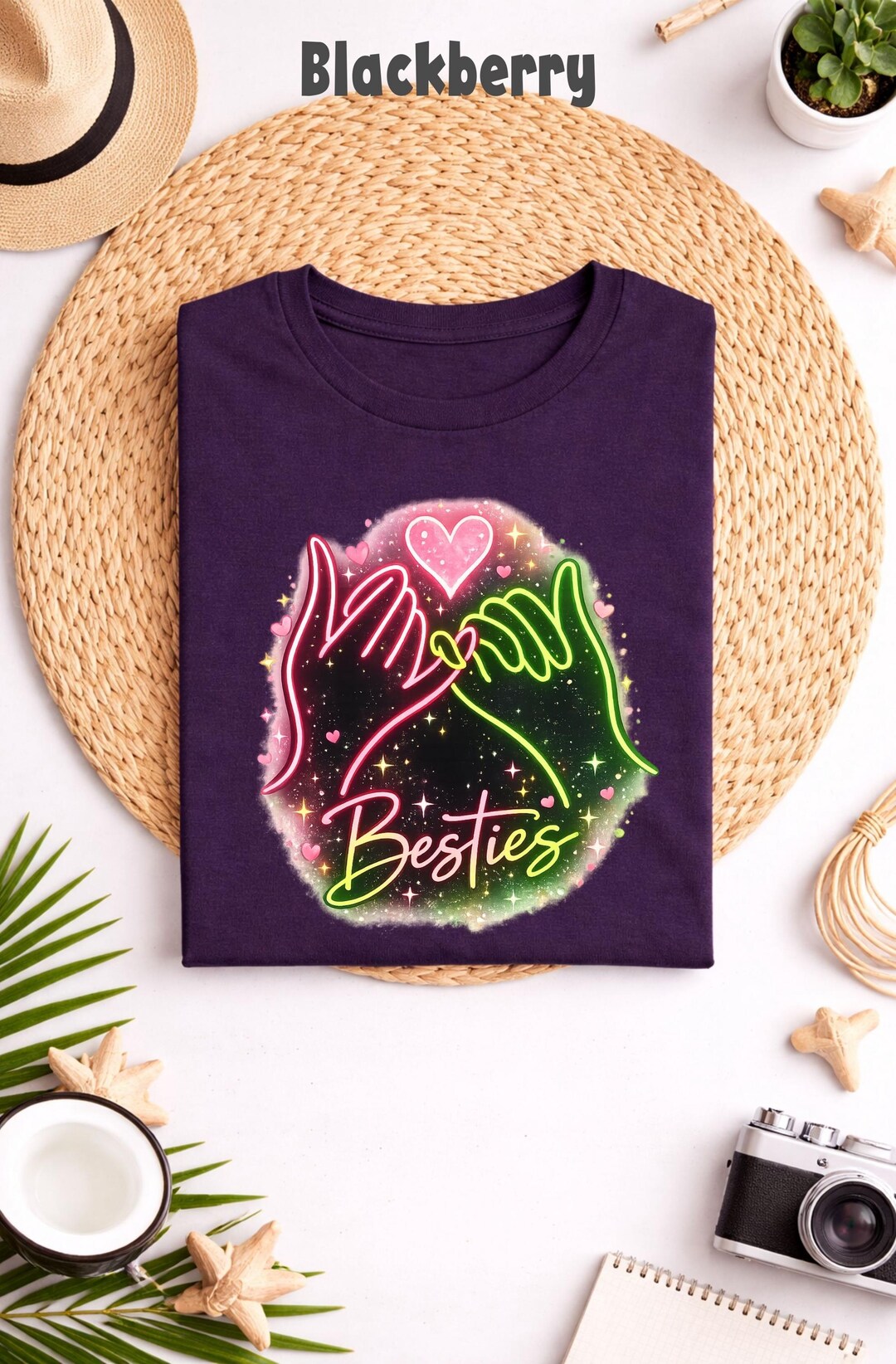 Besties Pinky Promise Shirt, Neon Friendship Hands Graphic, Best Friend ...