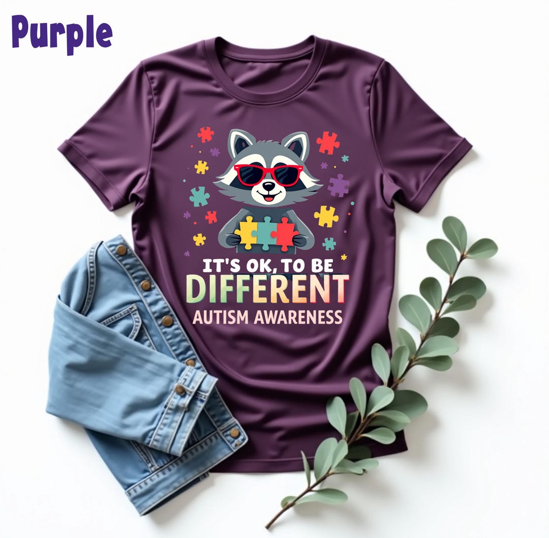 It's OK to Be Different Autistic Raccoon T-shirt, Autism Awareness ...