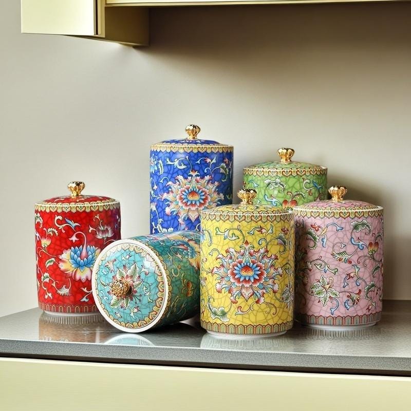 Ceramic Tea, Coffee, Sugar Cannisters UK