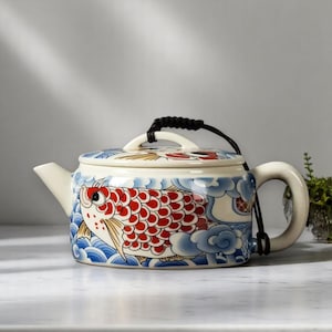 Blue White Ceramic Kung Fu Teapot | Single Serve Ancient Porcelain Tea Pot | Chinese High-End Household Teaware | Gift for Tea Lovers