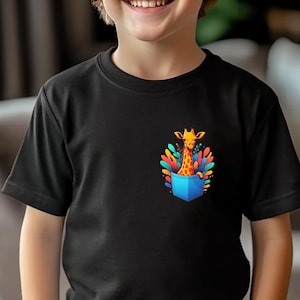 Colorful Giraffe Kids T-Shirt & Baby Bodysuit, Cute Animal Graphic Tee, Toddler Shirt, Infant Gift, Unisex Baby Shower Outfit