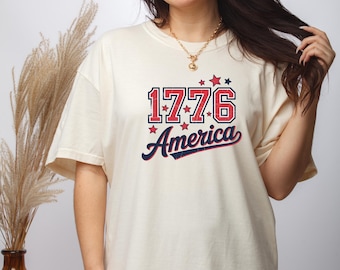 Comfort Colors® Vintage 1776 America-shirt - retro 4 juli T-shirt - patriottische dames T-shirt - Independence Day-top - USA Pride Gift