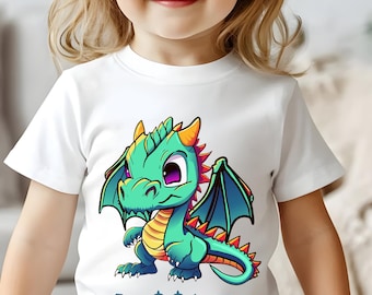 T-shirt babydraak, fantasie-T-shirt voor kinderen