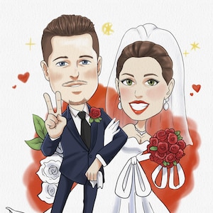 Caricature numérique personnalisée | Portrait de dessin animé personnalisé | Cadeau unique pour toute occasion