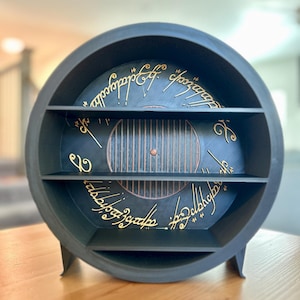 LOTR MINI BOOKSHELF | Hobbit Hole Bookshelf | One Ring | Bookshelf | Library | Bookend | Miniature | lotr | 3D Printed | Elvish Script Shelf