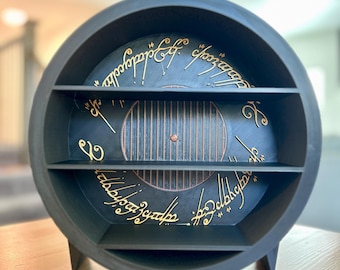 LOTR MINI BOOKSHELF | Hobbit Hole Bookshelf | One Ring | Bookshelf | Library | Bookend | Miniature | lotr | 3D Printed | Elvish Script Shelf