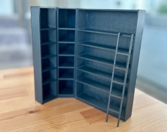 MINI BILLY LIBRARY | Mini Bookshelf | 1/12th Scale ikea Replica Bookshelf | Literature decor | Miniature | 3D Printed l Bookend | Mini Decor