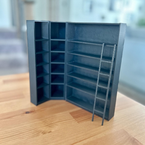 MINI BILLY BIBLIOTHEK | Mini Bücherregal | 1/12th Ikea Replica Bücherregal | Literatur Dekor | Miniatur | 3D Gedruckte Buchstütze | Mini Decor