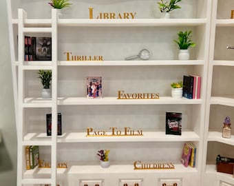 MINI LIBRARY LEGEND Mini Brands Books by Zuru | genre shelf signs | Bookshelf Labels| Tiny Book Words | Dollhouse Miniatures