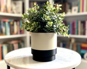 Planter, 4in, Indoor Plants, Plant Pot, plant lover gift, Drainage Hole, Plant Pot Drip Tray, Water Wick, Decorative Planter, 3d printed