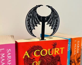 Bat Wings Book Topper RHYSAND|ACOTAR | Court of Thorns and Roses | Book Mark| Book Insert | Book Decor| Bookshelf Decor | Bookish| Book Halo