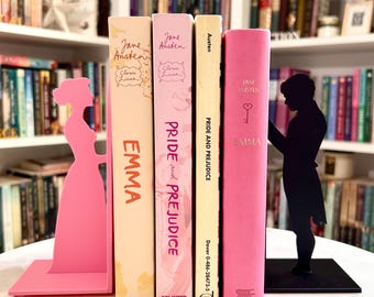 Pride and Prejudice Bookends | Literary Decor | Book Lover Gift | Regency Style Bookends | Elizabeth and Darcy Silhouette Bookends |3D Print
