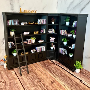 MINI BIBLIOTEKA | Podpórka do książek | Replika półki w skali 1/12 | Czytanie | Miniatura | Druk 3D l Podpórka do książek