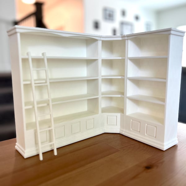 MINI-BIBLIOTHEK | Mini Bücherregal | 1:12 Replik Bücherregal | Lektüre | Miniatur | 3D Gedruckte Buchstütze | Mini Decor