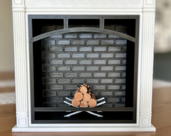 MINI FIREPLACE | 1:6 Scale | Cozy Living Room | Miniature | 3D Printed l Mini Display | Dollhouse