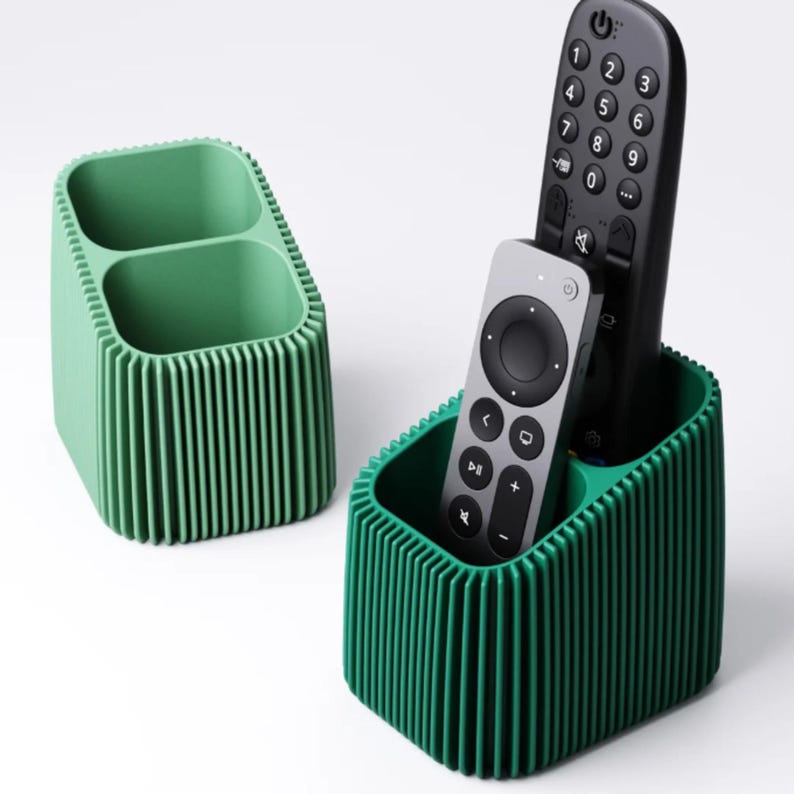 Fernbedienungshalter | Moderne TV Fernbedienung | Finned Schreibtisch Organizer | Minimalistisches Wohndekor | Wohnzimmer Aufbewahrung | Neues Zuhause Geschenk Bild 1