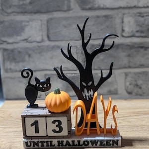 Halloween countdown calendar | spooky decor | seasonal decoration | black cat | days until image 6