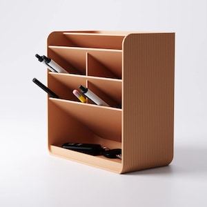 Mehrstufiger Stiftehalter | Breiter Schreibtisch-Organizer | 3-teilige Ablage