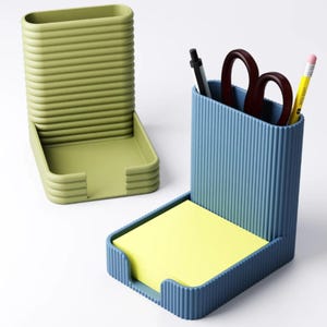 Textured Desk Organiser | Pen Pot & Sticky Note Holder