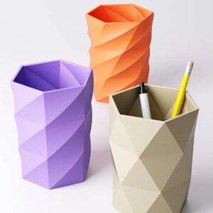 Geometrischer Stiftehalter | Make-up-Pinselhalter & Schreibtisch-Organizer