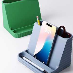 Textured Desk Organiser | Pen Pot & Phone Stand