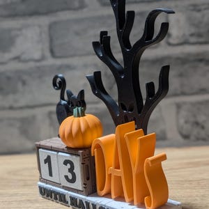 Halloween countdown calendar | spooky decor | seasonal decoration | black cat | days until image 7