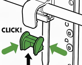 2 x clips de bisagra inferiores compatibles con IKEA BEHJÄLPLIG