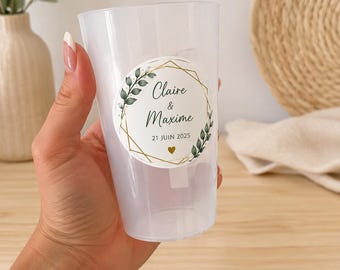 Gobelets personnalisés – Mariage, Baptême, Anniversaire | Étiquette personnalisée incluse
