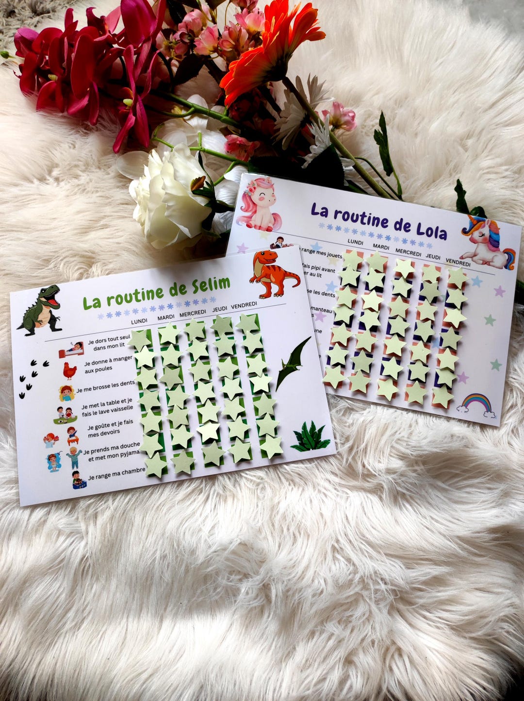 Children's Daily Routine - Laminate A4 With Star-shaped Velcro - Etsy
