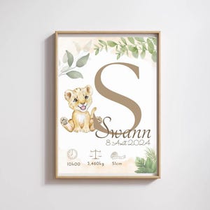 Personalisiertes Geburtsplakat mit Vornamen - Babyplakat