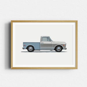 70s Chevy Pickup Truck Nursery Print: Vintage Boys Room Decor (Digital Download)