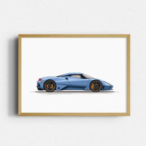Supercar Nursery Print – Modern Race Car Wall Art for Kids Room – Digital Download