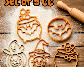 Halloween-Ausstechformen: Kürbis, Geist, Hexenkatze - 3D Gedruckter PLA-Kunststoff