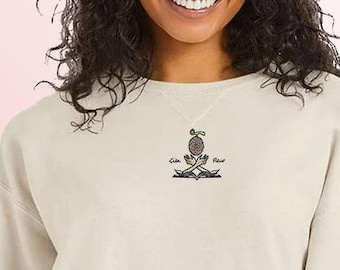 Cien Fleur Embroidered Crewneck | Nautical Anime-Inspired Sweater