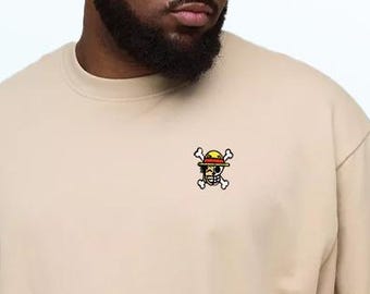 Embroidered Pirate Skull Crewneck | Unisex Cozy Sweatshirt