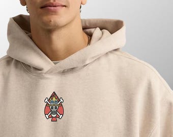 Feuer Pirate Emblem Hoodie - Anime-inspirierter Streetwear-Look