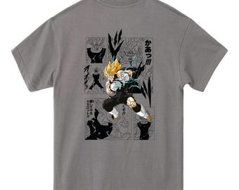 Anime Power Transformation T-Shirt – Back Print Graphic Tee – Manga Panel Style Shirt – Unisex Streetwear