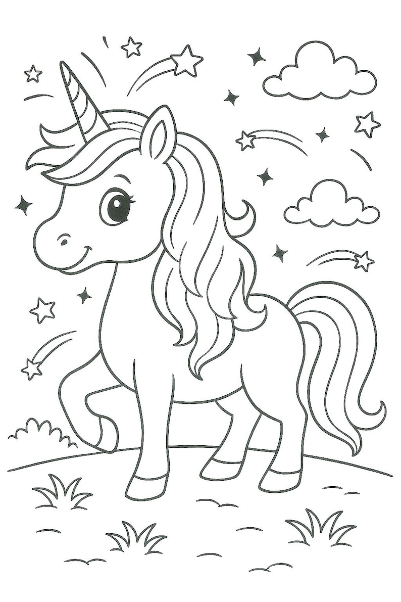 Printable Unicorn Coloring Pages Cute, Whimsical & Magical Coloring