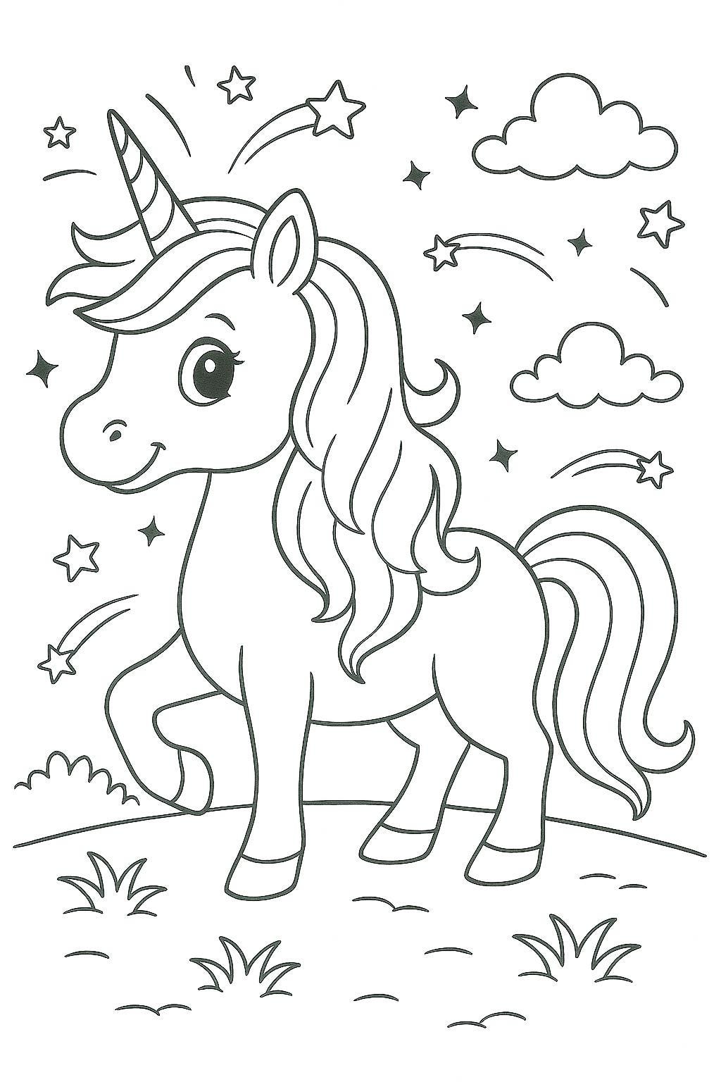 Printable Unicorn Coloring Pages – Cute, Whimsical & Magical Coloring Sheets for Kids (Digital Download JPG) 