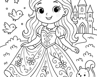 Enchanting Princess Coloring Pages for Kids - Printable Princess Activity Sheets