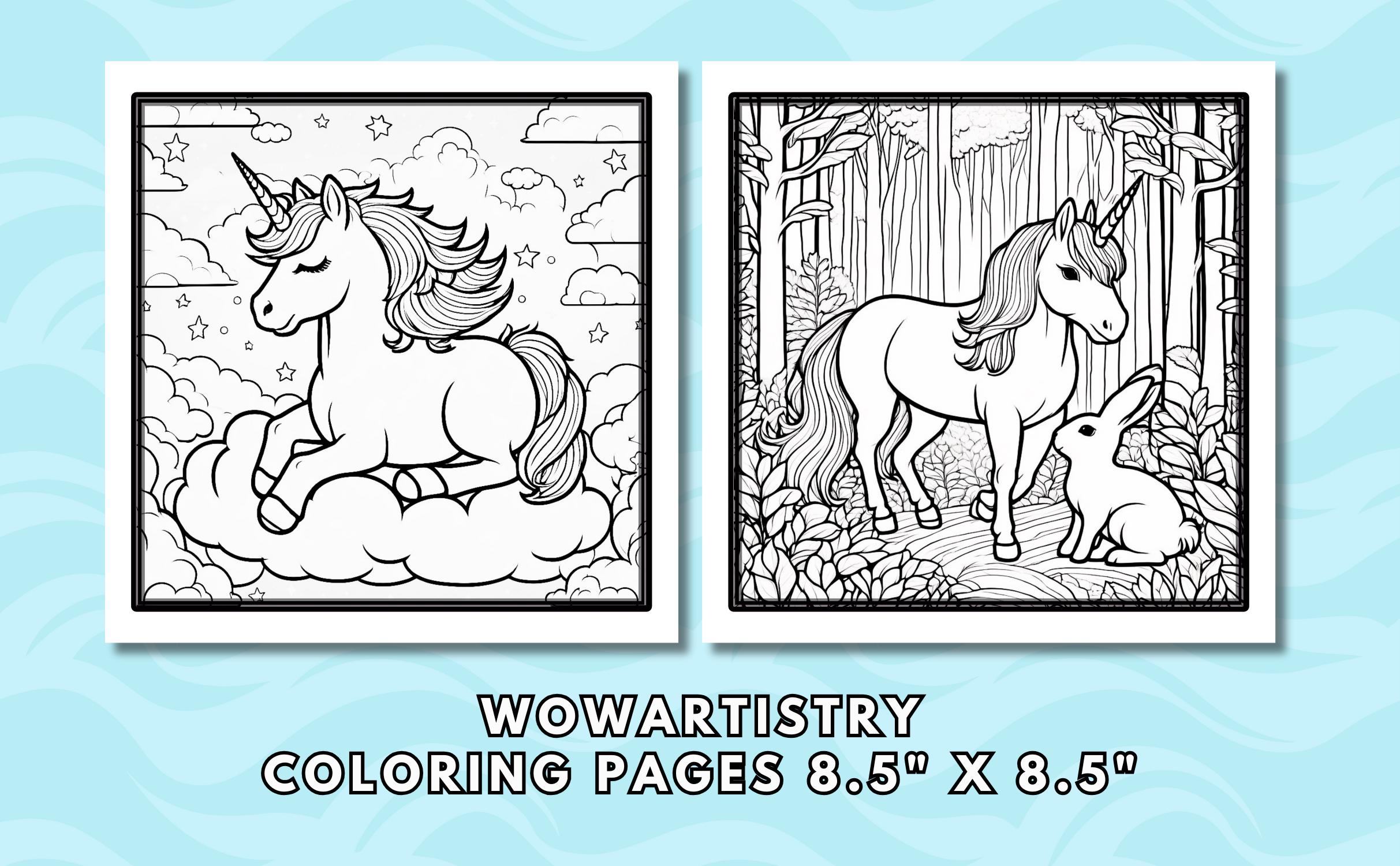 Cute Unicorn Coloring Pages for Kids & Adults: Adorable Unicorn ...