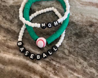 Baseball mom custom bracelet | baseball mom bracelet set | custom team bracelet set | baseball mom | custom sports bracelet