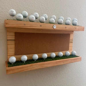 Golf Ball Display Shelf with Turf: Wall-Mounted Man Cave Decor