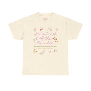 Fresh Off the Market Bachelorette Tee | custom bach shirt, fresh off the market, shes off the market, bridal party merch image 6