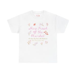 Fresh Off the Market Bachelorette Tee | custom bach shirt, fresh off the market, shes off the market, bridal party merch image 4